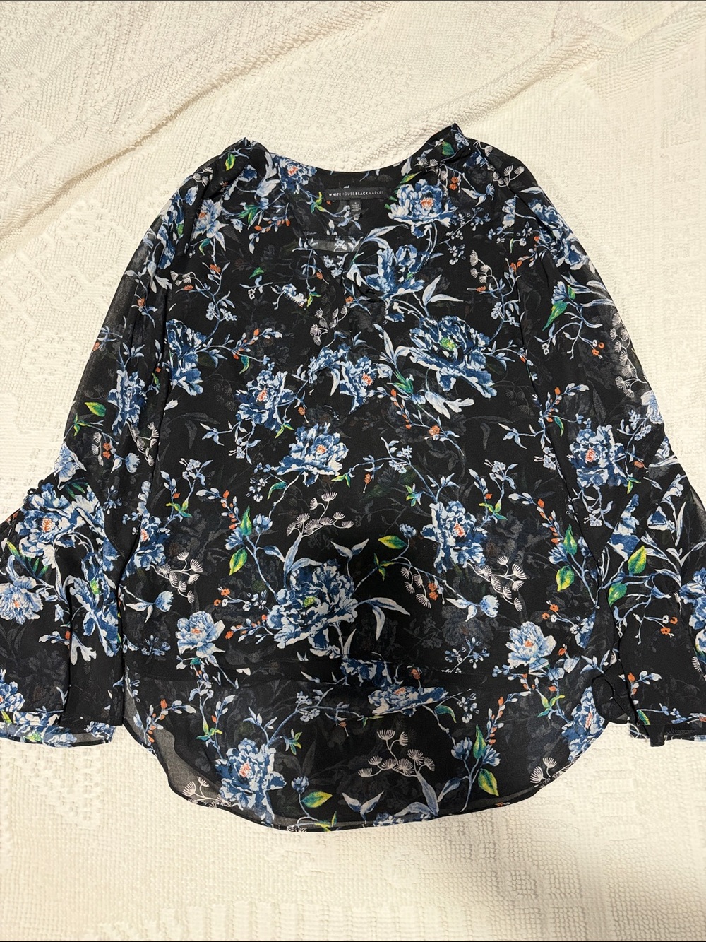 Black House White Market Floral Long-Sleeve Women's Blouse